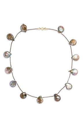 Isshī Desnuda Freshwater Pearl Station Necklace in Space at Nordstrom, Size 17