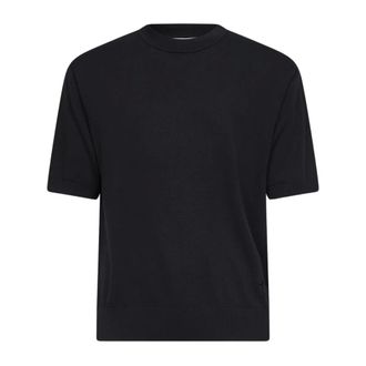 Laneus T-Shirts, male, Black, Size: 2XL Knitted T-Shirt