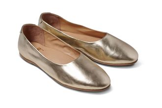 beek Womens Swiftlet Leather Ballet Slipper In Gold