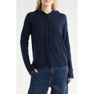 Nordstrom Cashmere Sweater Hoodie in Navy Night at Nordstrom Rack, Size X-Large