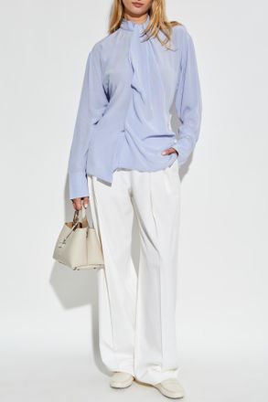 Victoria Beckham Pleated Trousers, Womens, White
