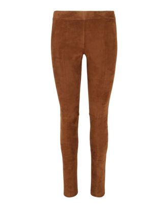 Ferragamo Womens Suede Leggings In Brown