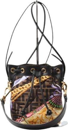 Fendi Pre-owned Bucket Bags, female, Brown, Size: ONE SIZE Pre-owned Leather fendi-bags