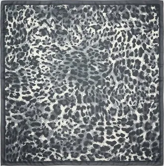 Mango Foulard quadrato leopardo grigio - Donna - Taglia unica - MANGO