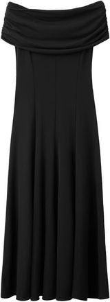 Mango Off the Shoulder Flared Maxi Dress in Black at Nordstrom, Size 6