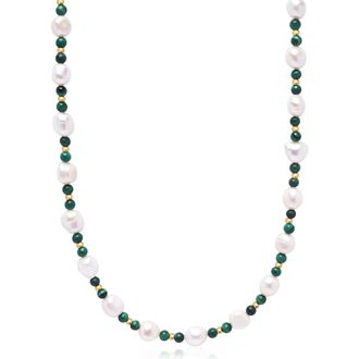 Nialaya Kauai Pearl Choker in White /Green at Nordstrom