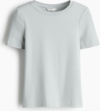 H&M T-Shirt aus Baumwolle - Helles Mattgrau