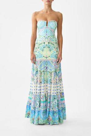 Camilla Jersey Spliced Tiered Skirt in Midsummer Mosaics at Nordstrom, Size Xx-Large Au