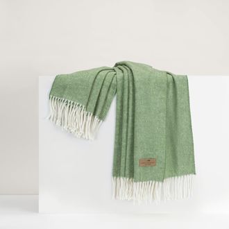 Lands Downunder Italian Herringbone Throw in Olive at Nordstrom