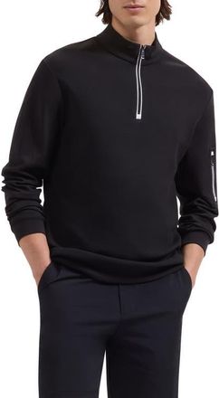 Bugatchi Soft Touch Quarter Zip in Black at Nordstrom, Size Xxx-Large