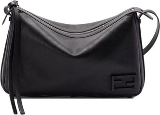 Fendi Iconische FF Crossbodytas met Embellishment - Dames - Schoudertassen - Zwart - ONE Size - Leer - Tassen