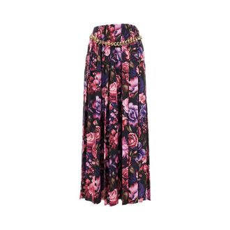 Balenciaga AI Purple Bouquet satin long skirt Woman 38