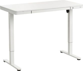 Beliani Escritorio De Altura Regulable El&eacute;ctrico Para Usar De Pie O Sentado Escandinavo 120 X 60 Cm Puerto Usb Tablero Y Patas Blancos Penly