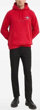 GANT Felpa con cappuccio e logo - Rosso