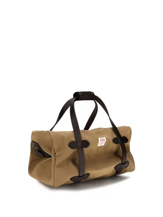 Filson Mens Small Rugged Twill Travel Bag Tan Cotton Shoulder Suitcases