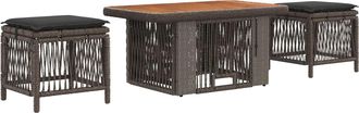 vidaXL Conjunto De Comedor De Jard&iacute;n 3 Uds. Gris Y Gris Oscuro Vidaxl