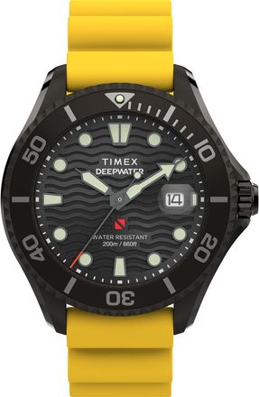 Timex Deep Water Meridian Mens Yellow Watch TW2W81700 Rubber - One Size