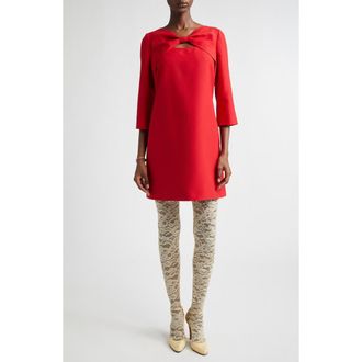 Valentino Bow Solid Crepe Couture Minidress in Pink at Nordstrom, Size 10 Us