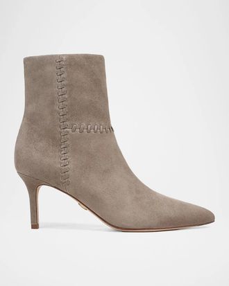 Veronica Beard Lisa 70MM Whipstitch Suede Boots