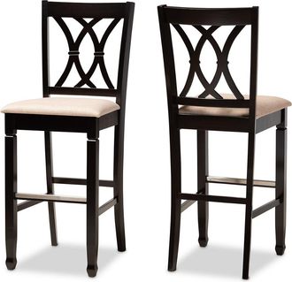 Baxton Studio Calista 2-Piece Bar Stool Set