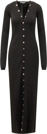 The Attico Lange Gebreide Cardigan - Dames - Kleedjes - Zwart - M - Polyester - Kleedjes