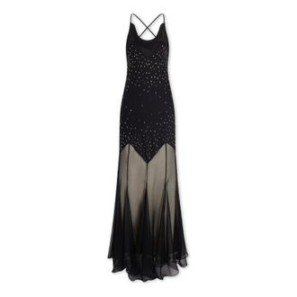 Paco Rabanne Vestido Largo de Gasa sin Mangas - Dresses - Mujer - Negro - XS