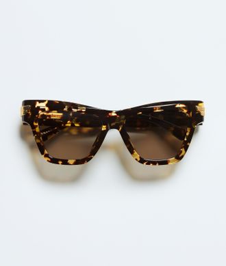 Bottega Veneta Mitre Cat Eye Sunglasses - Brown - Unisex