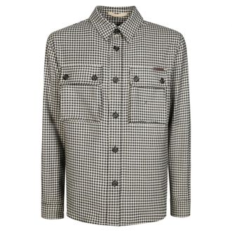 Paolo Pecora Light Jackets, male, Multicolor, M, Quadro Overshirt in Stylish Design