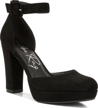 London Rag Inigo Interchangeable Ankle Strap Platform Pump in Black at Nordstrom Rack, Size 10