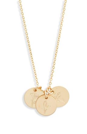 Set & Stones Birth Flower Necklace in Gold /3 Charms at Nordstrom