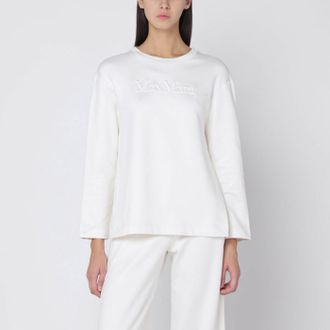 Max Mara Felpa bianca in misto seta