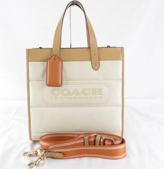 Coach Beige Leather Tote Bag (Pre-Owned)