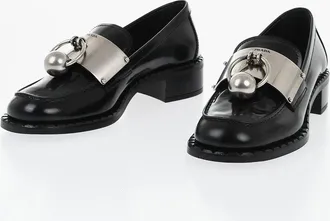 Prada Mocassini in Pelle Spazzolata con Dettaglio Piercing Frontale Prada