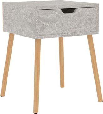 vidaXL Vidaxl - Mesita De Noche Madera De Ingenier&iacute;a Gris Hormig&oacute;n 40x40x56 Cm