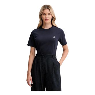 Bally Logo-print T-shirt met korte mouwen - Dames - Tops - Blauw - Maat: XL Katoen