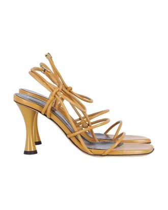 Proenza Schouler Proenza Schouler Vierkante Enkelband Sandalen in Bruin Leer