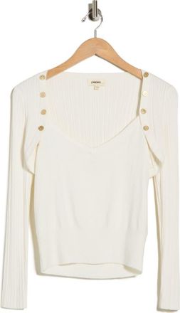 L'agence Nara Tank & Rib Shrug Set in Ivory/Gold at Nordstrom Rack, Size X-Small