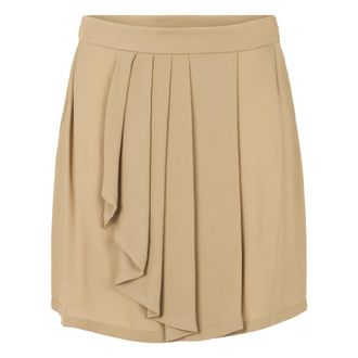 Alberta Ferretti Short Skirt with Draping in Front - female - Alberta Ferretti - Short Skirts - Beige - S - Skirts