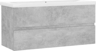 vidaXL Mueble con lavabo madera de ingeniería gris hormigón vidaXL