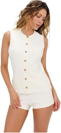 Show me your Mumu Devin Tank Top Womens Clothing White Delight Knit : SM, Cotton/Nylon