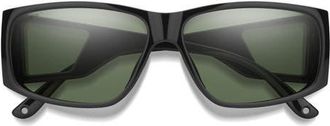 Smith Monroe Peak 62mm Oversize ChromaPop Polarized Sunglasses in Black /Chromapop Gray Green at Nordstrom