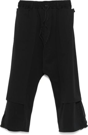 Yohji Yamamoto Pantaloni sportivi con dettaglio a 3 righe - Nero