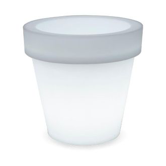 OEM Magnolia 60 Macetero Redondo Cl&aacute;sico Con Luz Para Plantas Y Flores Muy Resistente. Luz Blanca Fr&iacute;a Con Cable. Hecho De Polietileno En Espa&ntilde;a