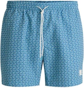 BOSS Drawstring-waist swim shorts with all-over print
