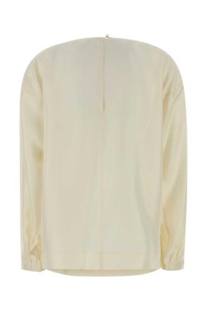 Carven 6261k21005 N002 Ecru Exterior: Silk Maglie Sweater