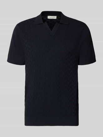 Casual Friday Casual Friday Regular Fit Poloshirt mit Strukturmuster Modell DYRVIK in Dunkelblau, Gr&ouml;&szlig;e XXL
