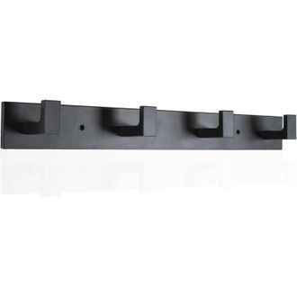 Elle Perchero De Pared Con 4 Ganchos De Acero Inoxidable. Montaje En Pared. Dise&ntilde;o Minimalista En Color Negro. Ideal Para Ba&ntilde;o Y Pasillo