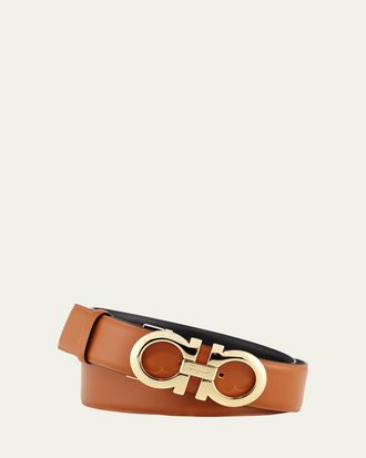Ferragamo Gancini-Buckle Reversible Leather Belt