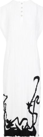 Lanvin Geplooide Midi Jurk - Dames - Casual kleedjes - Wit - 2XS - Polyester - Kleedjes