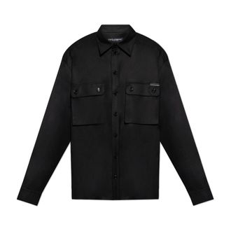 Dolce & Gabbana Wollen overhemd - Heren - Casual Overhemden - Zwart - XL - Wol - Overhemden